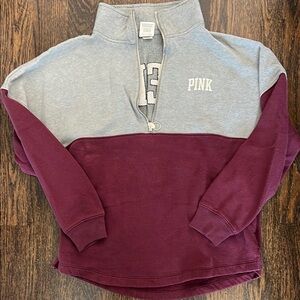 Victoria’s Secret Pink Quarter Zip Up XS varsity colors